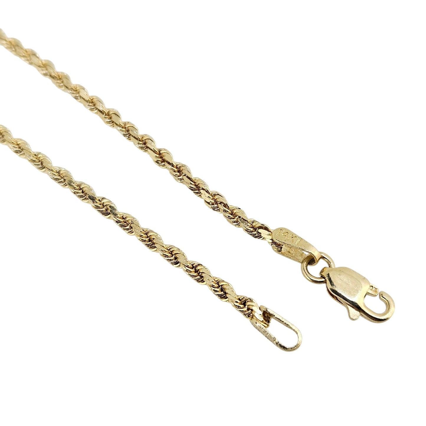 14k 16" Diamond Cut Rope Chain