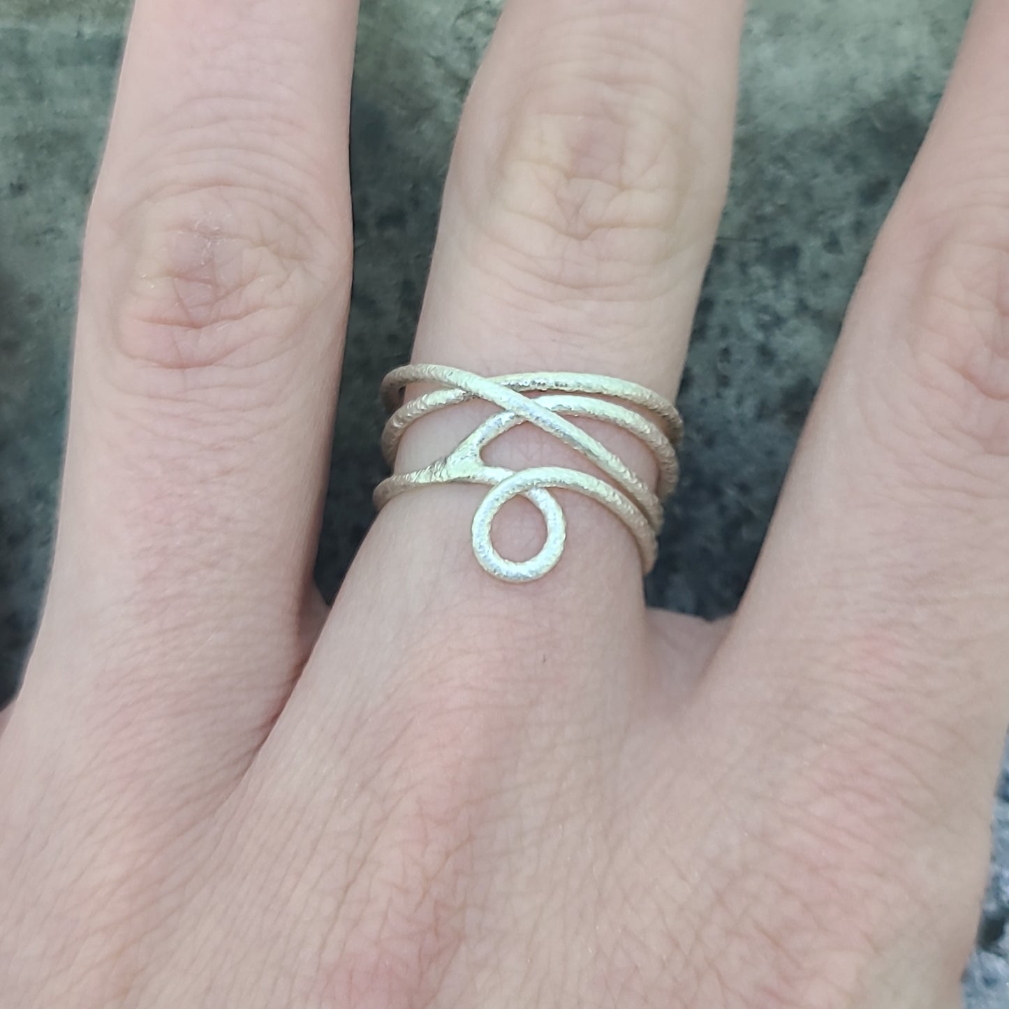 Handmade Sterling Silver Crossover Ring