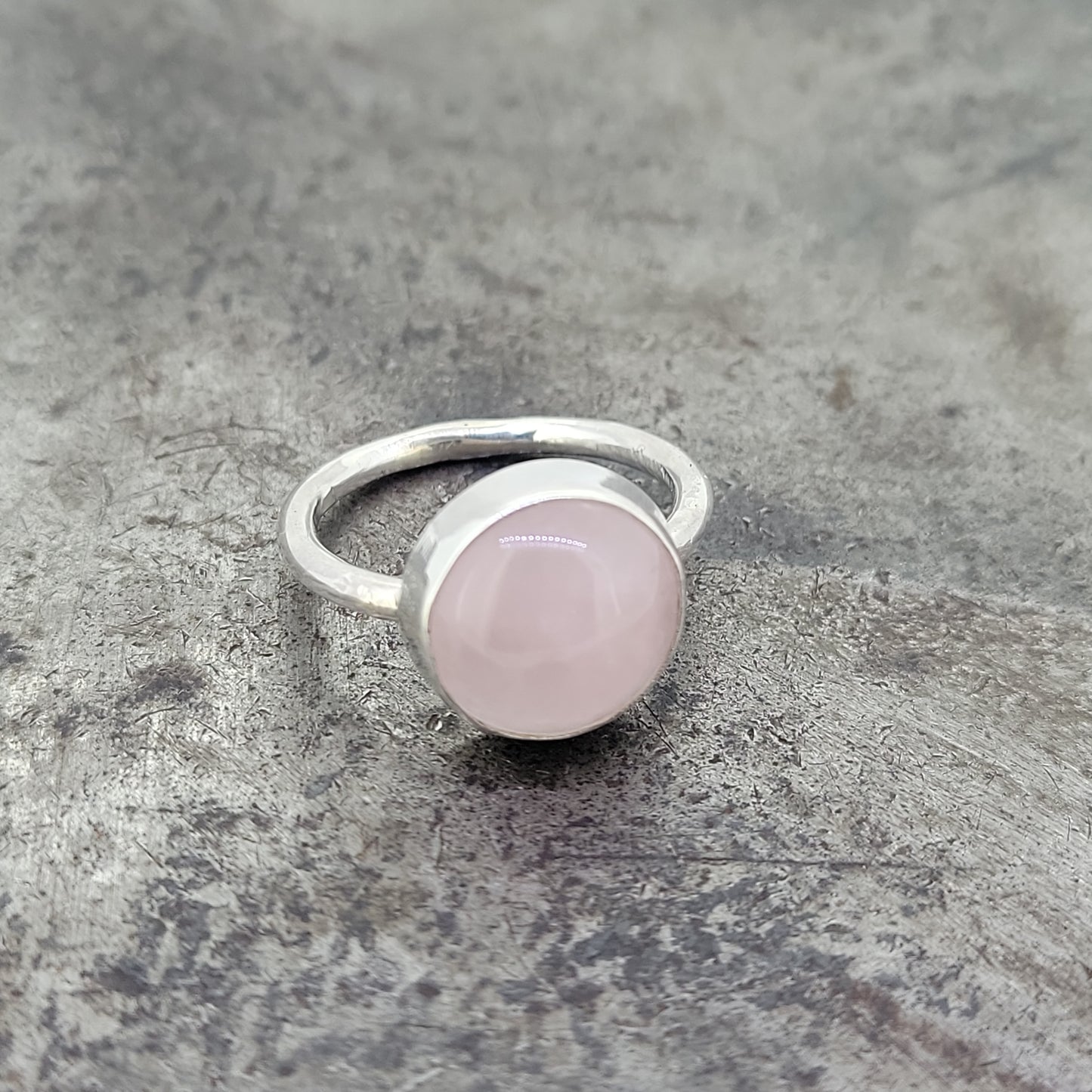 Handmade Sterling Silver and Rose Quartz Ring