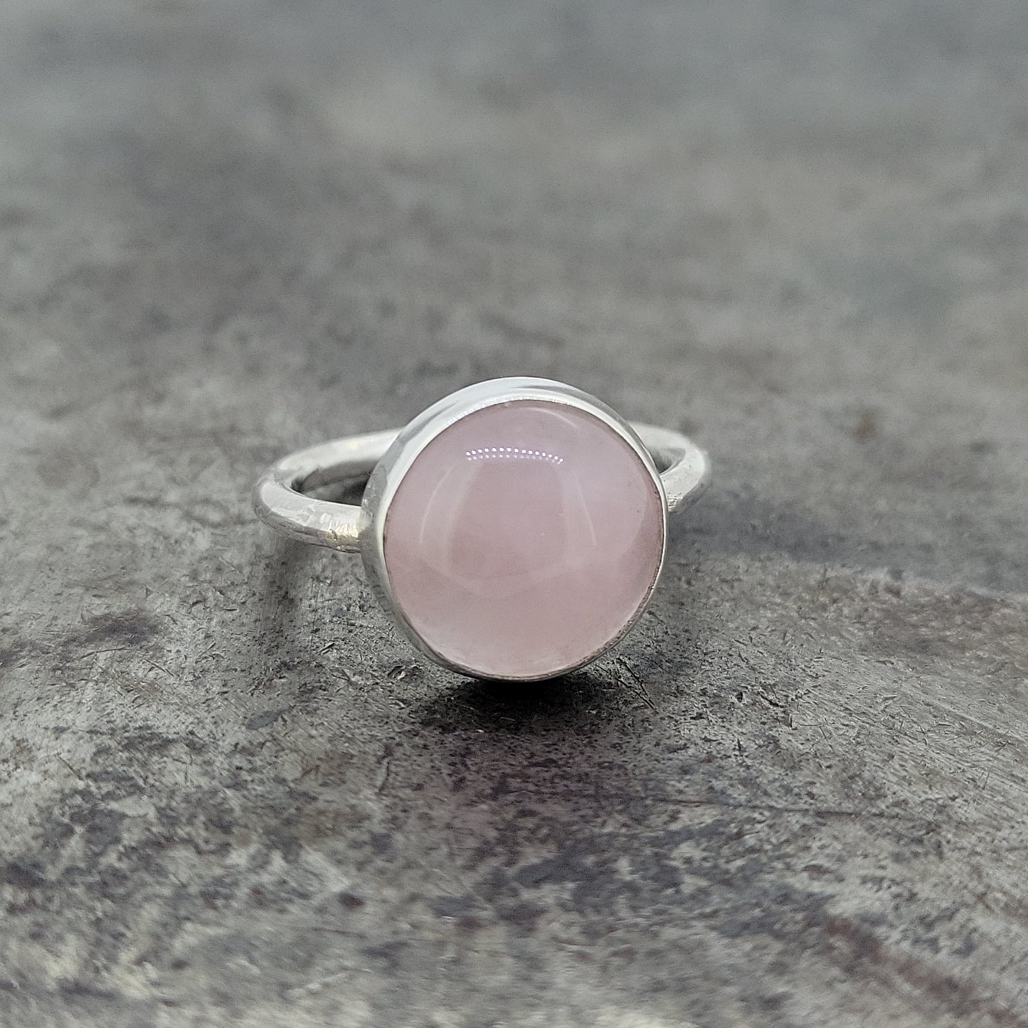 Handmade Sterling Silver and Rose Quartz Ring