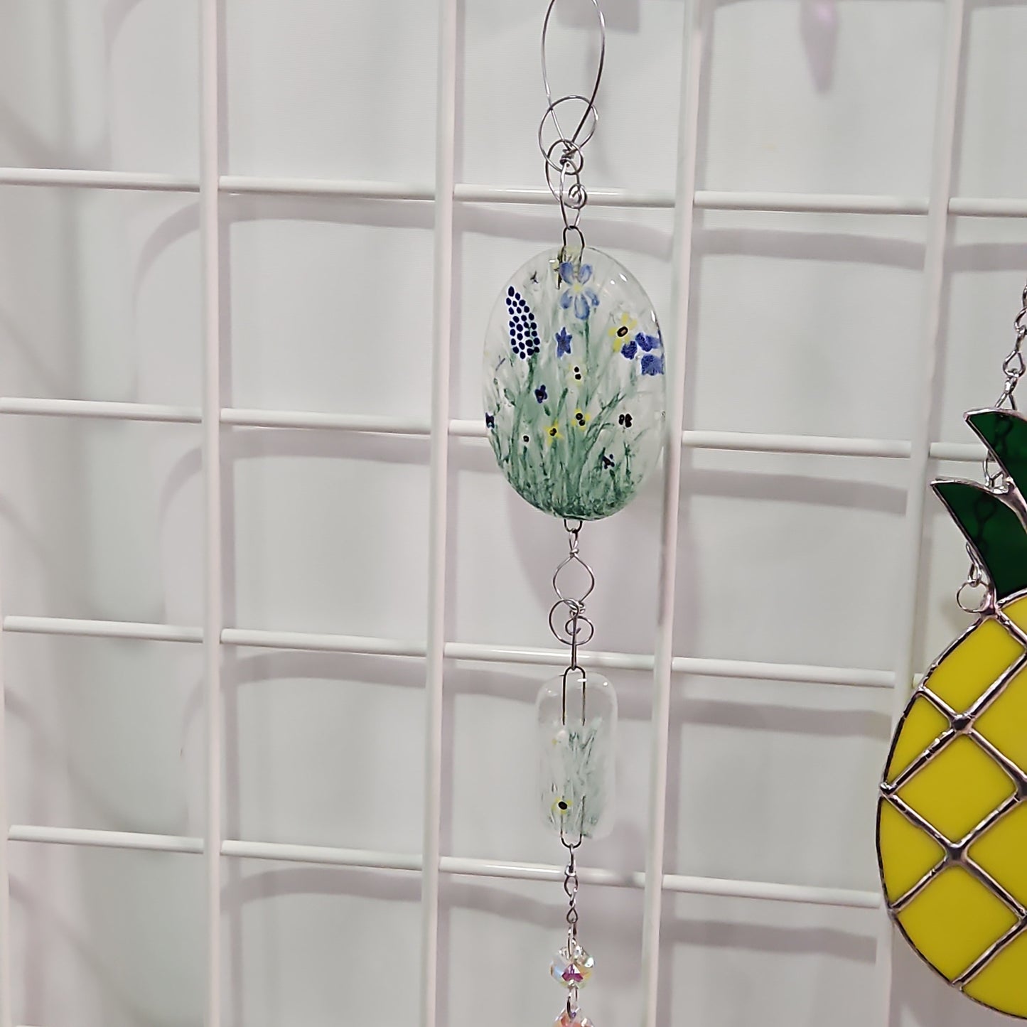 Floral Fused Glass Suncatcher