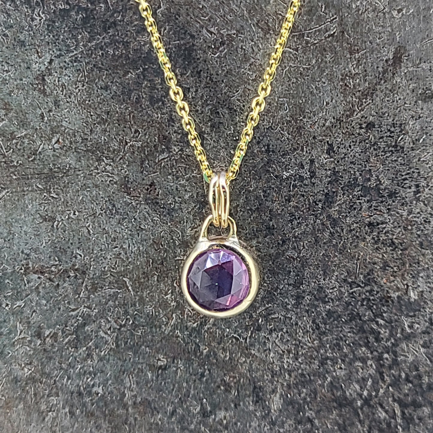 Handmade Rose Cut Amethyst Necklace