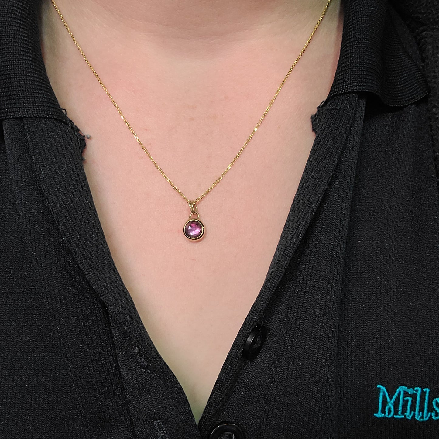 Handmade Rose Cut Amethyst Necklace