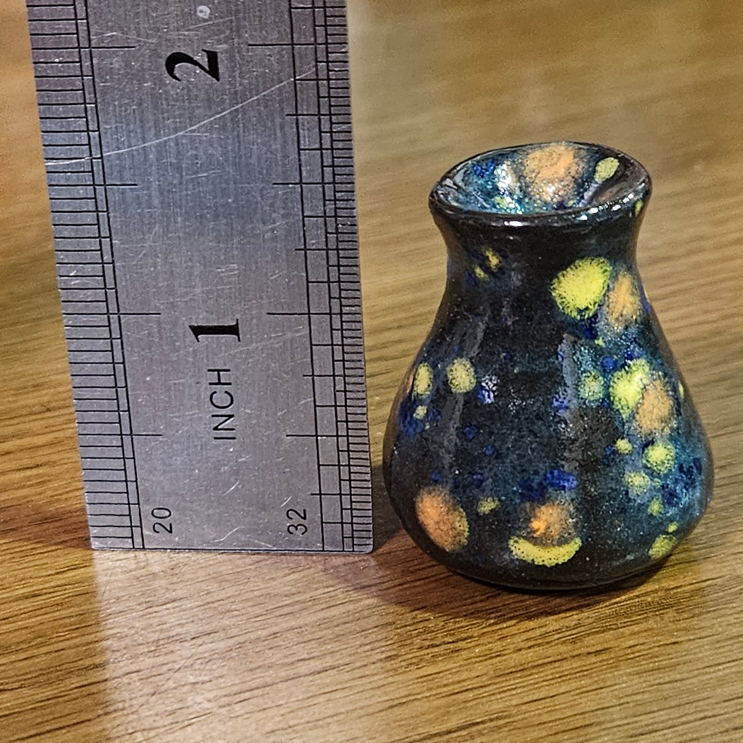 Tiny Brown Stoneware Vase