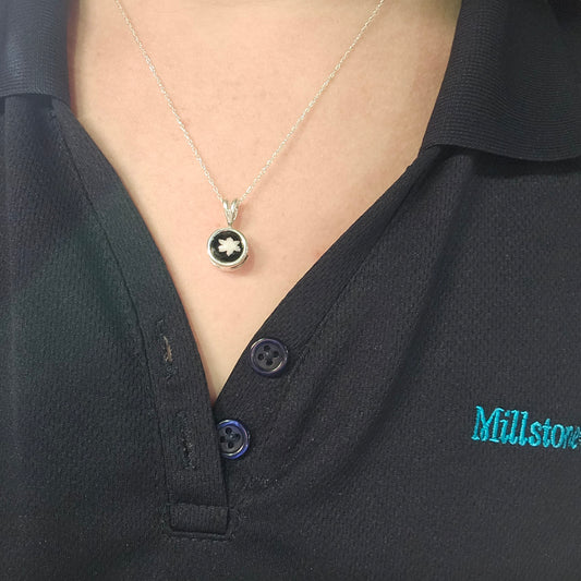 Black and White Fused Glass Necklace