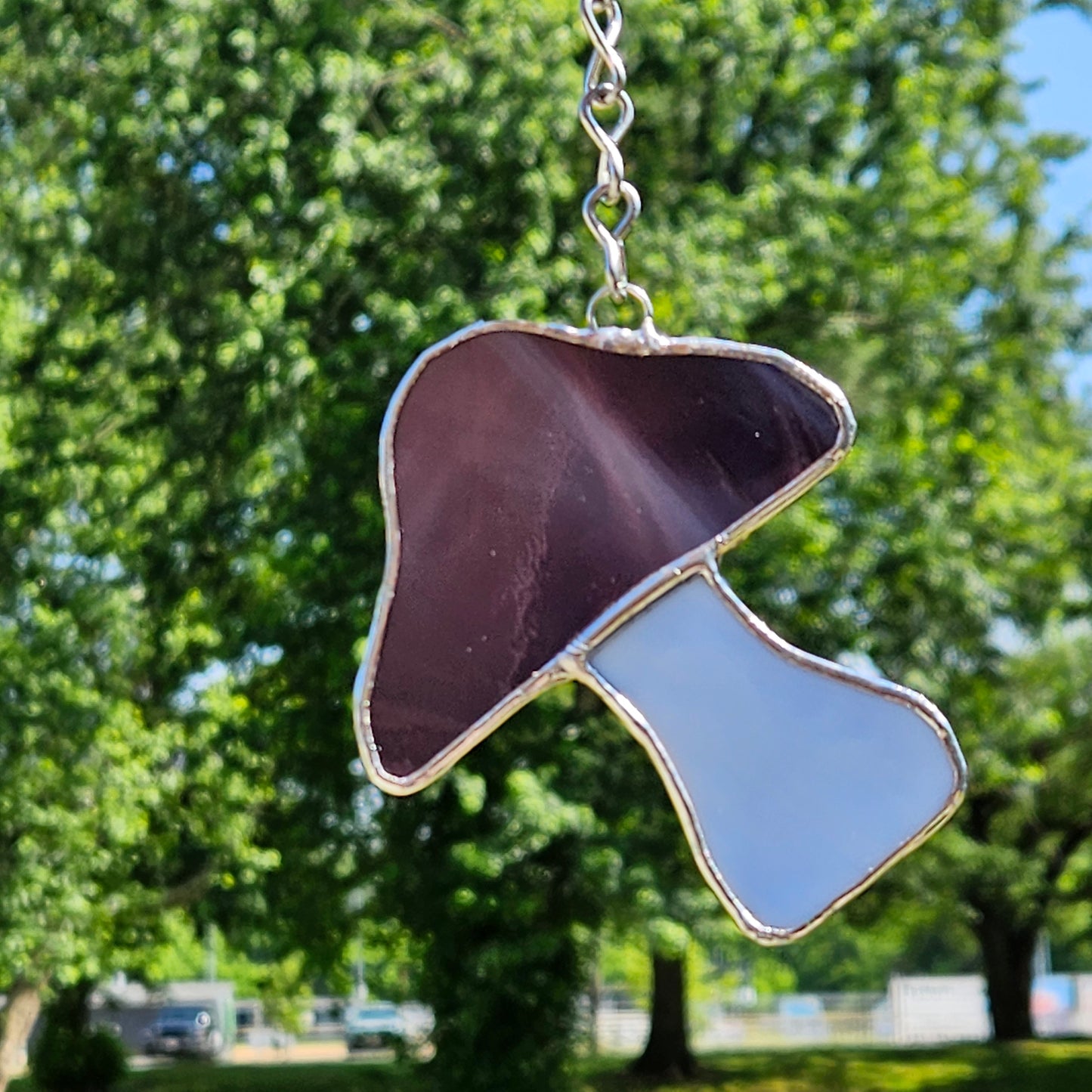 Dark Purple Stained Glass Mushroom