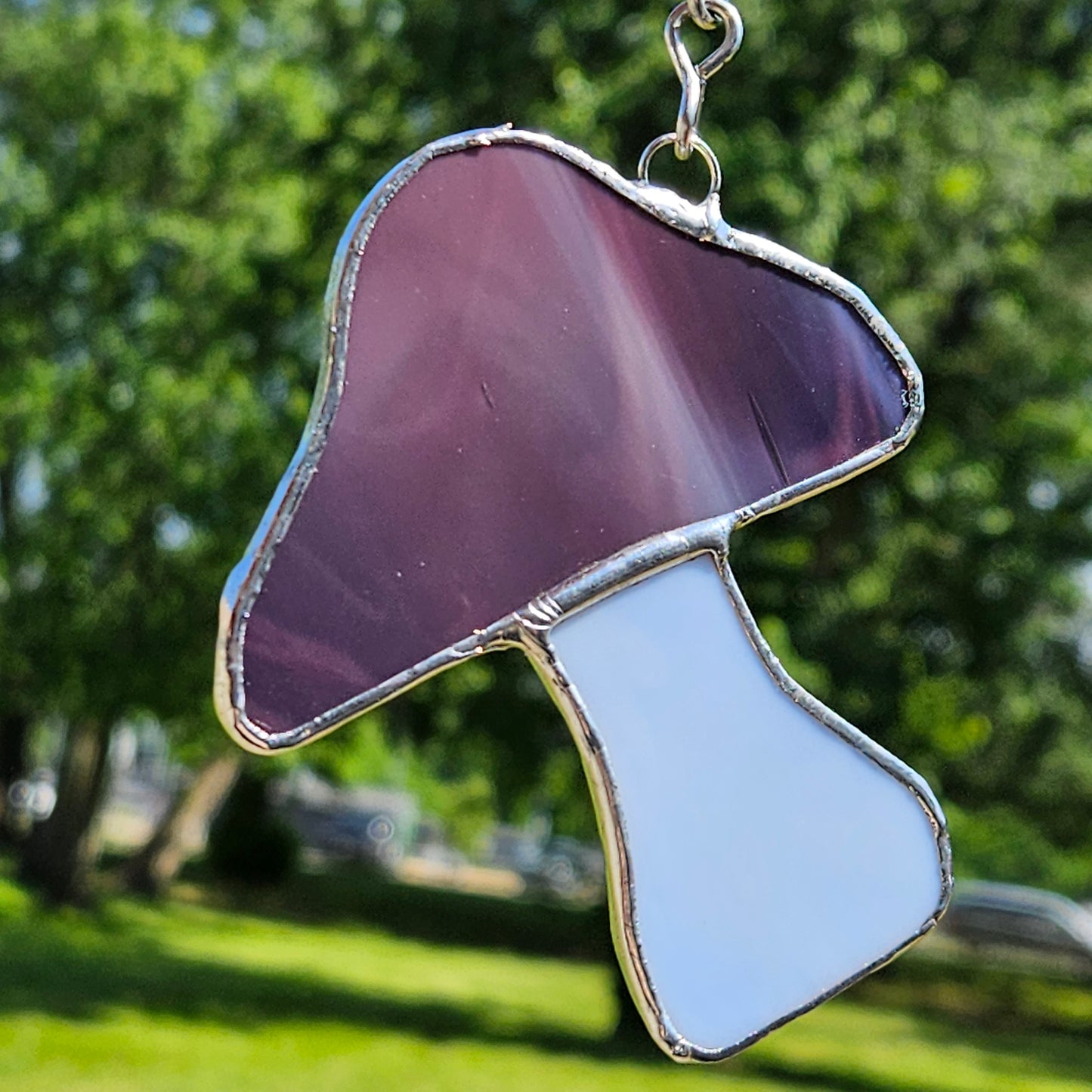 Dark Purple Stained Glass Mushroom
