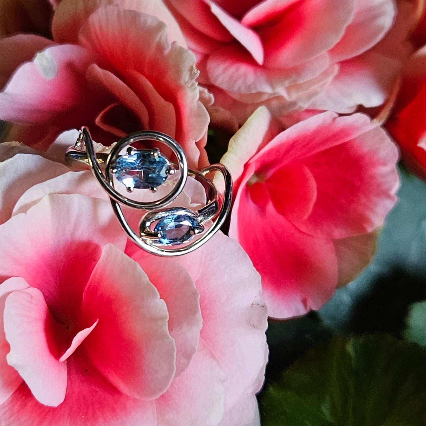 Handmade Blue Topaz Ring Size 7