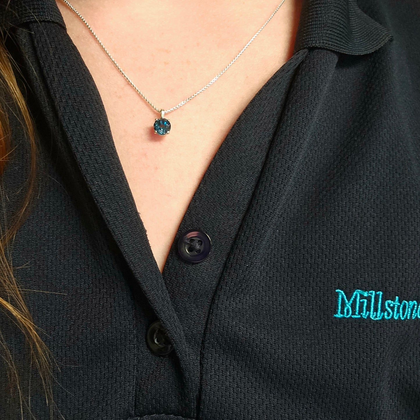 London Blue Topaz Solitaire Necklace