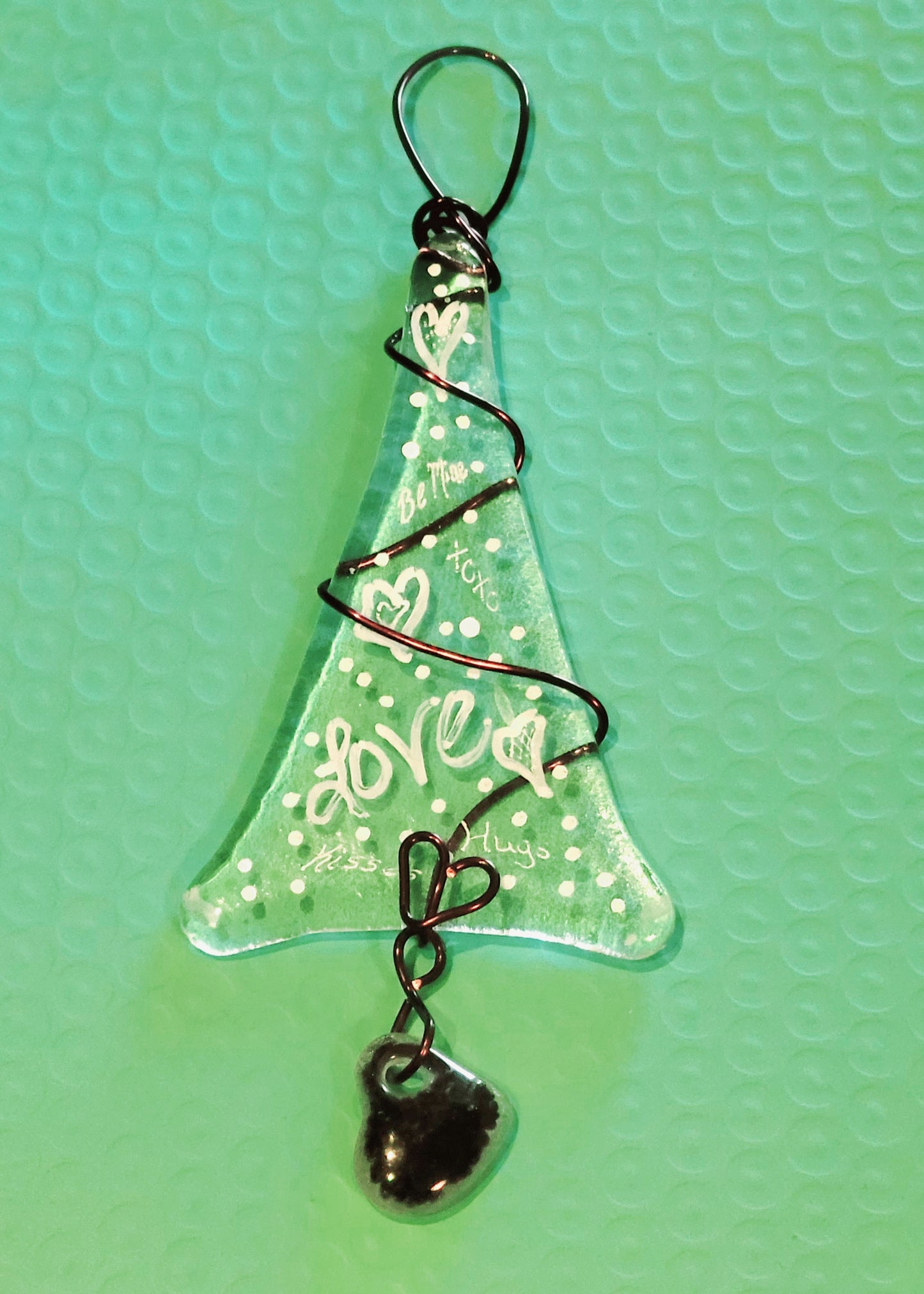 Handmade Hand Painted Fused Glass Suncatcher