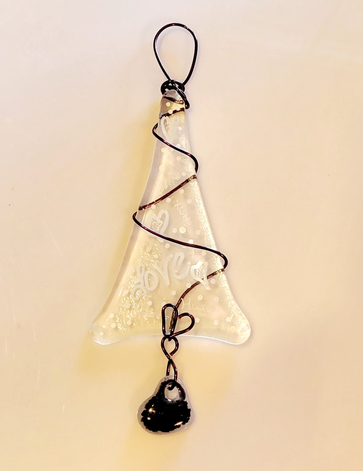 Handmade Hand Painted Fused Glass Suncatcher