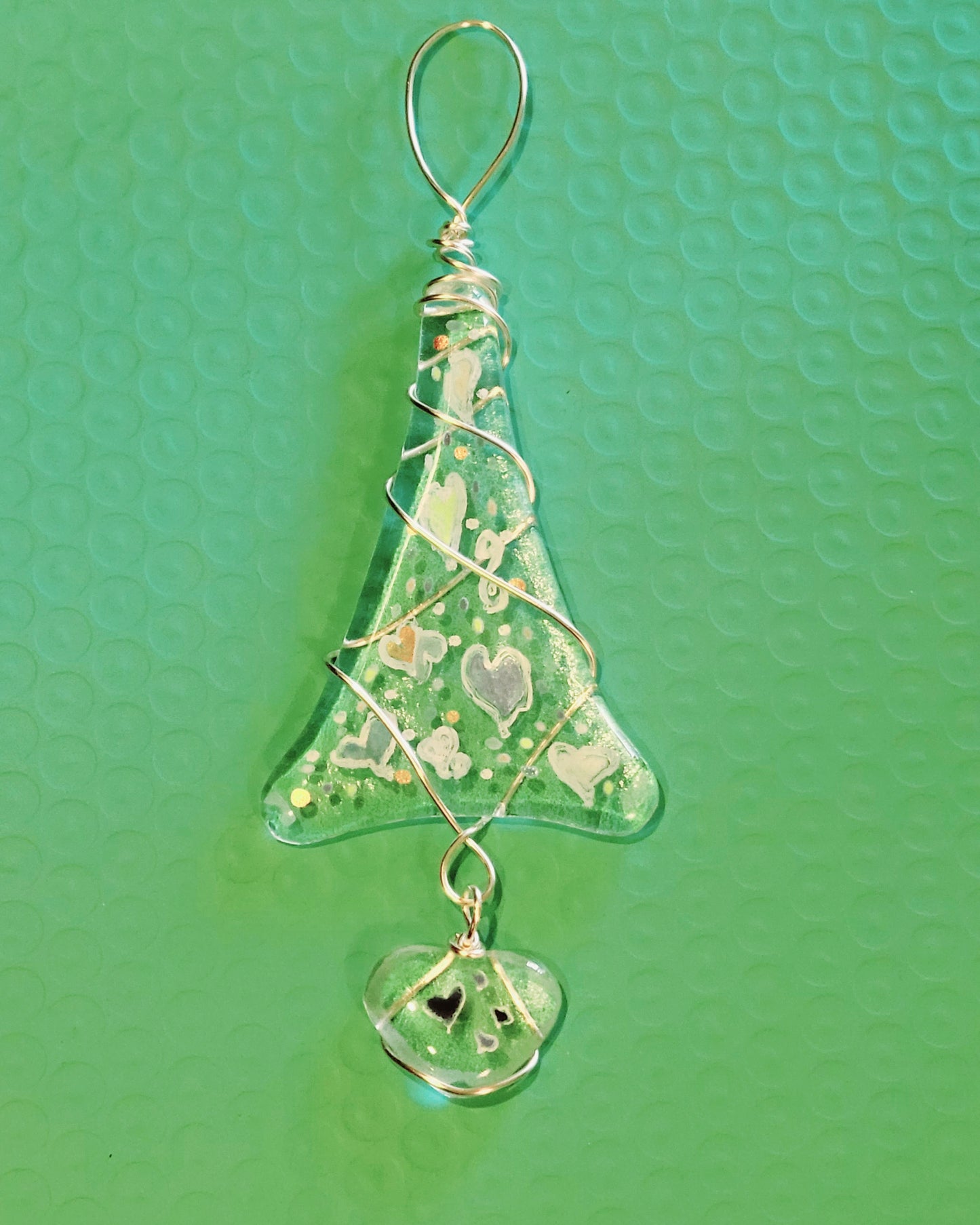 Handmade Hand Painted Fused Glass Suncatcher