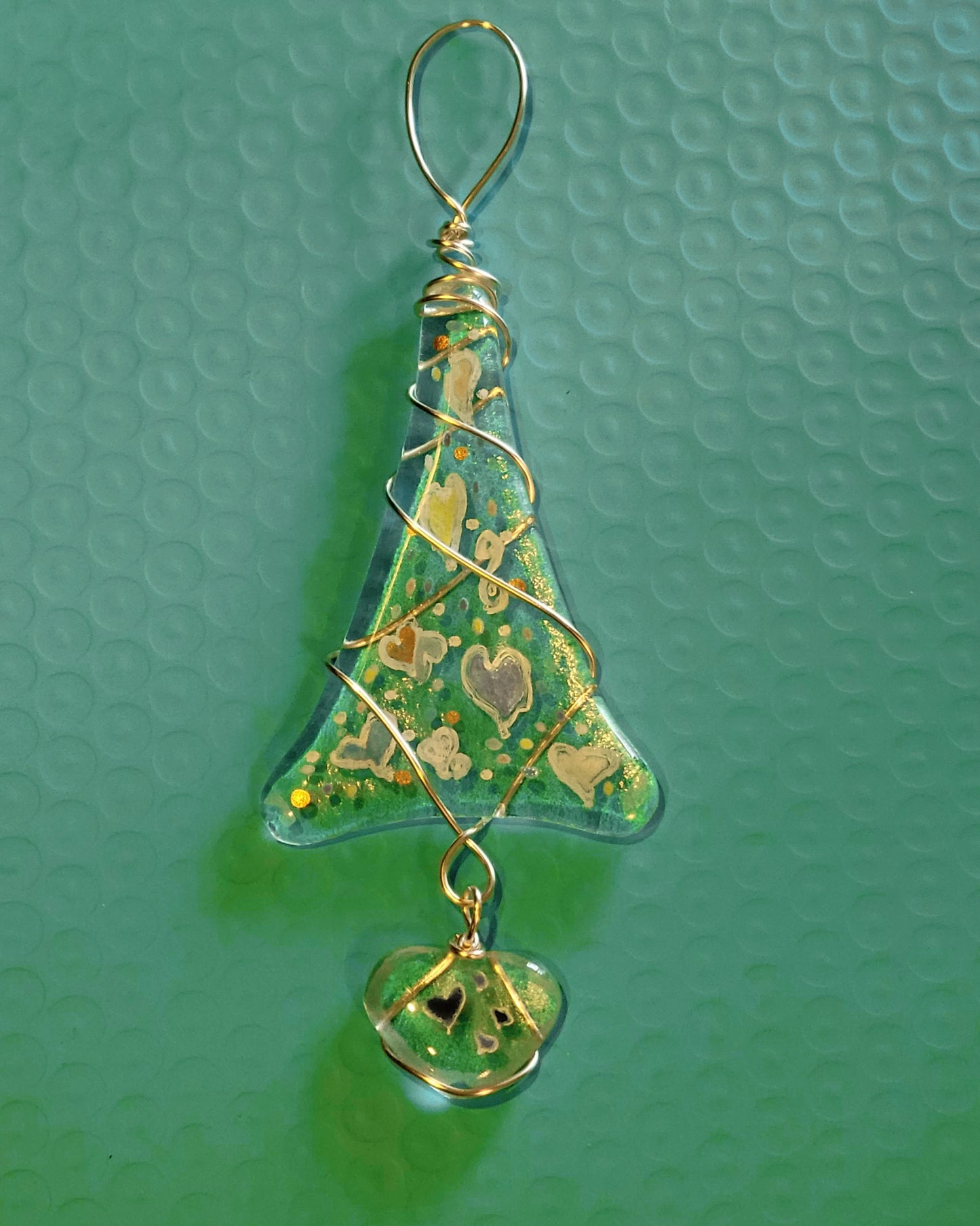 Handmade Hand Painted Fused Glass Suncatcher