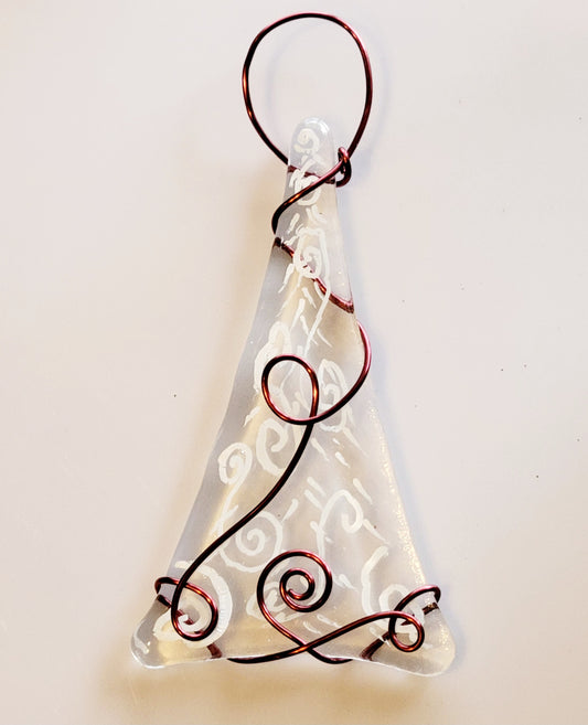 Fused Glass Christmas Tree Ornament, Suncatcher