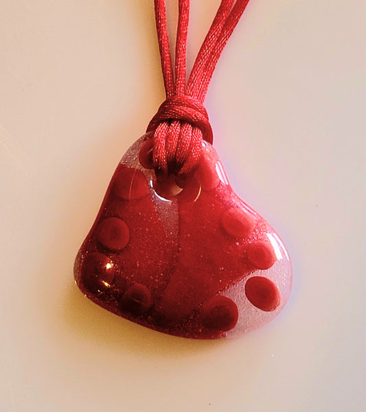 Fused Glass Heart Necklace