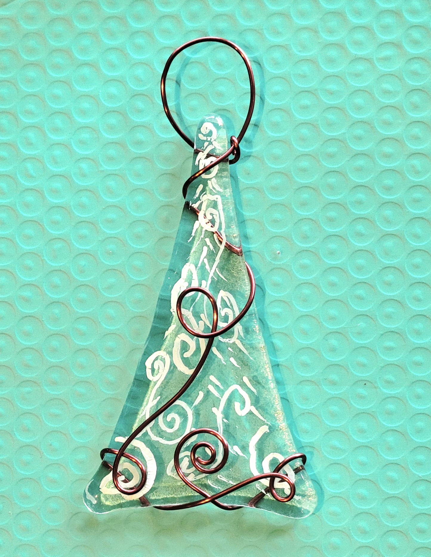Fused Glass Christmas Tree Ornament, Suncatcher