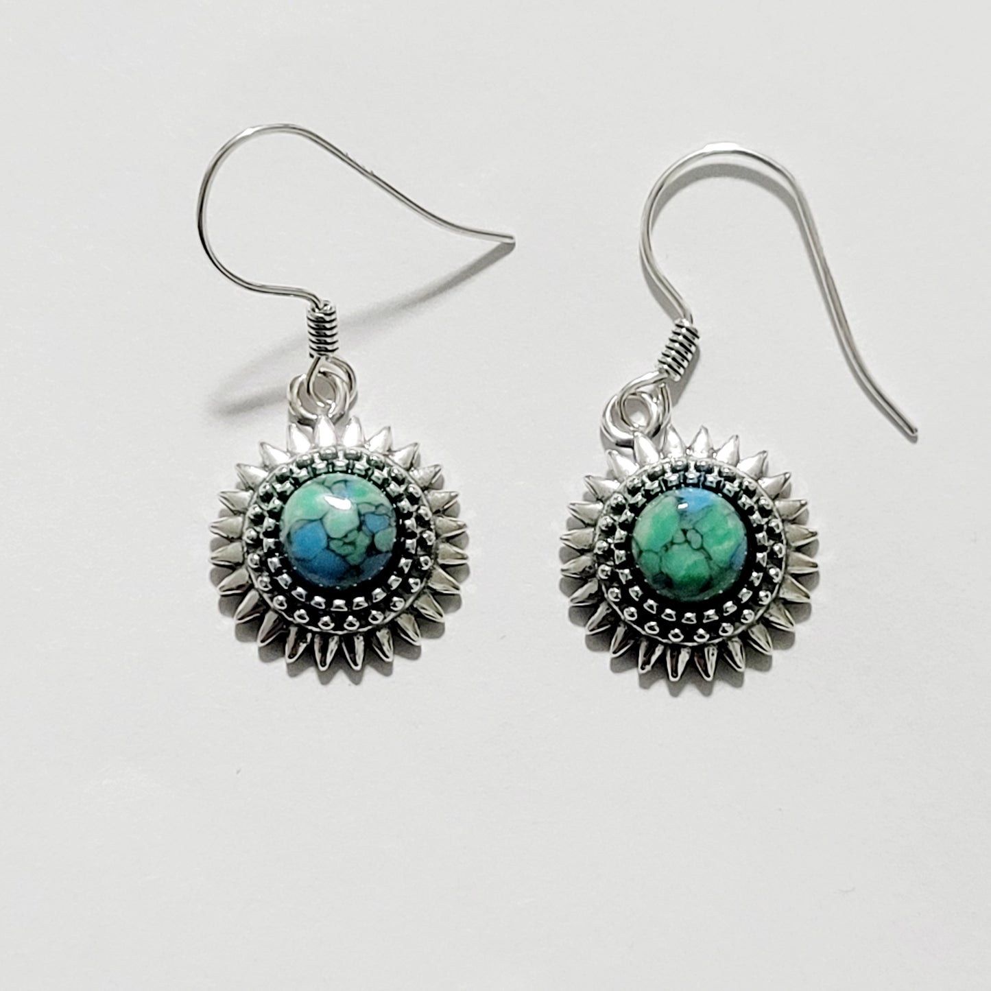 Turquoise Sunflower Earrings