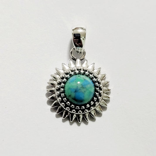 Turquoise Sunflower Pendant