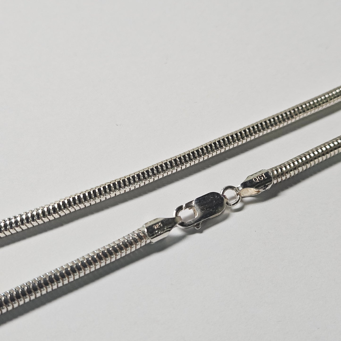 18" 4mm Sterling Silver Snake Chain $130