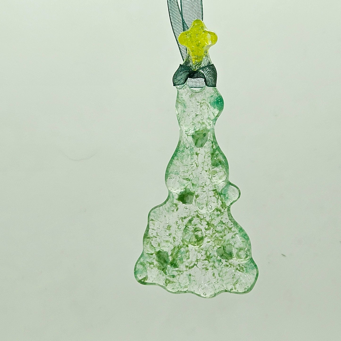 Handmade Fused Glass Christmas Tree Ornament-small