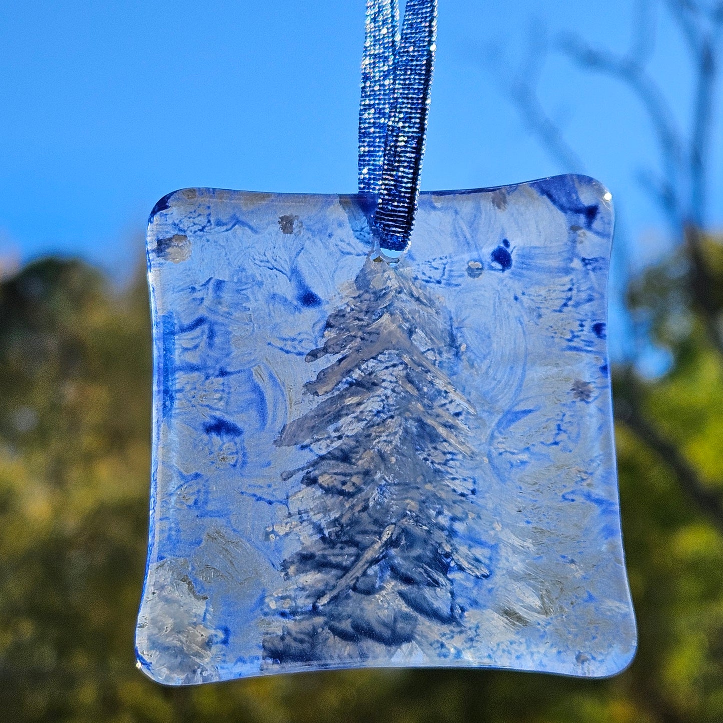 Fused Glass Christmas Tree Ornament