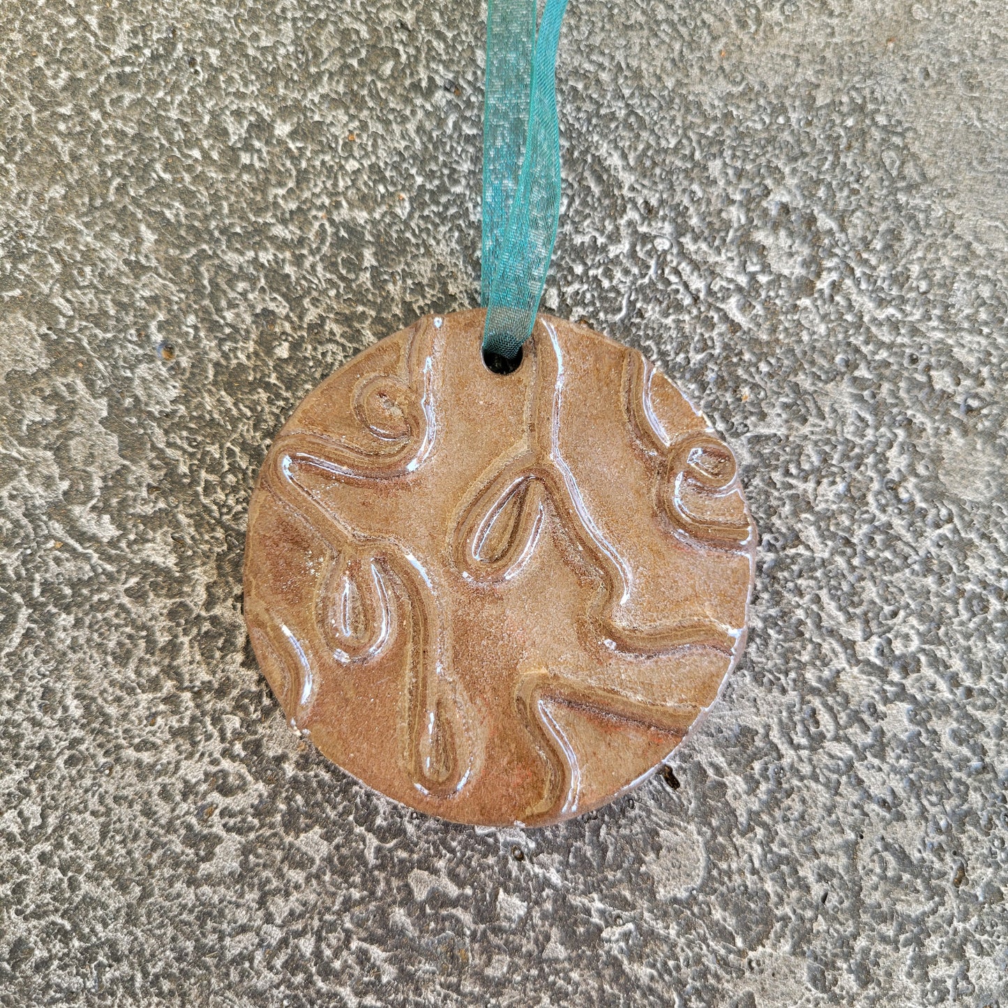 Handmade Brown Ceramic Ornament