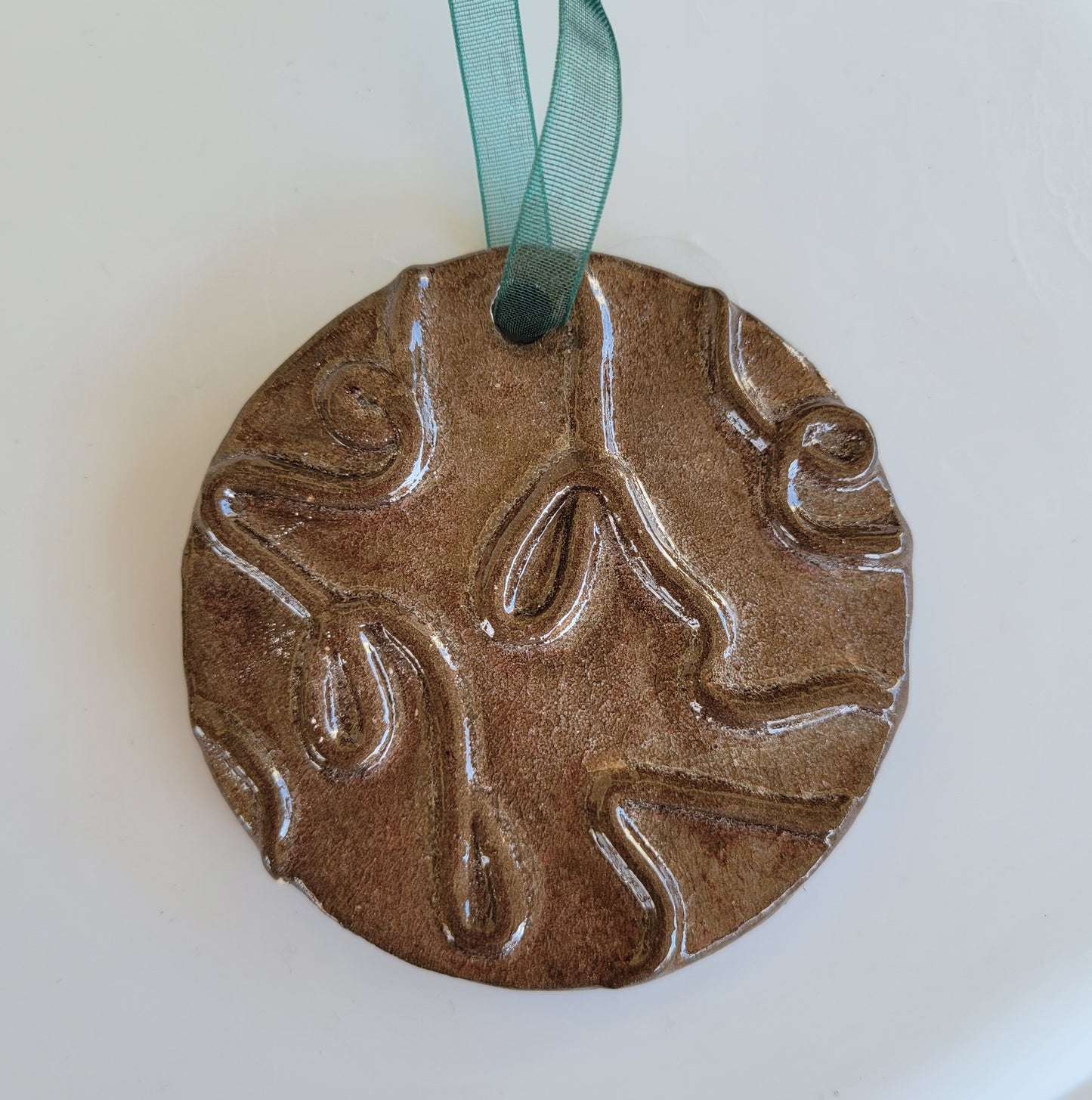 Handmade Brown Ceramic Ornament