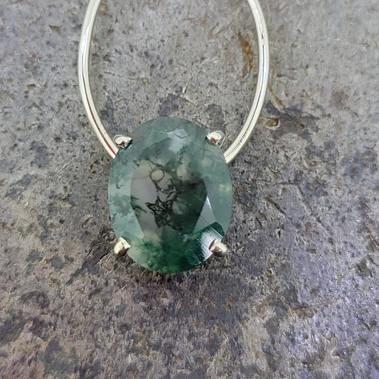 Handmade Moss Agate Pendant
