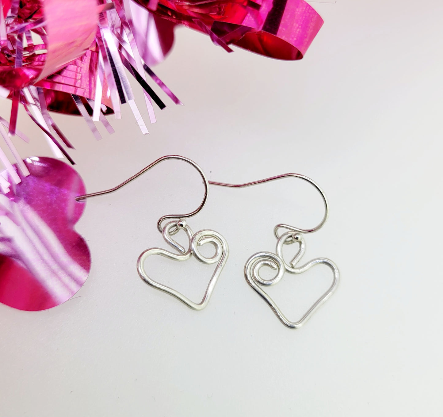 Handmade Sterling Silver Heart Earrings