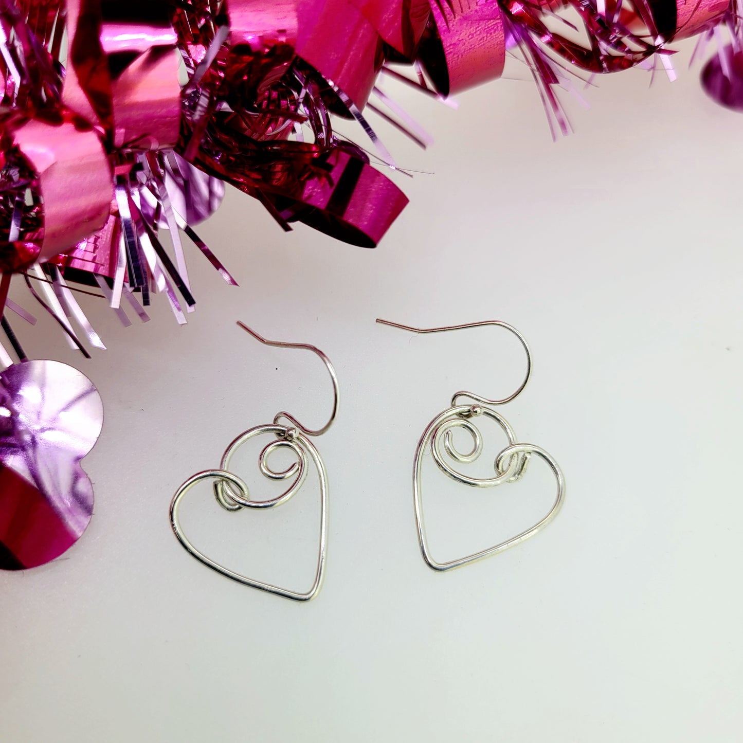 Handmade Sterling Silver Heart Earrings