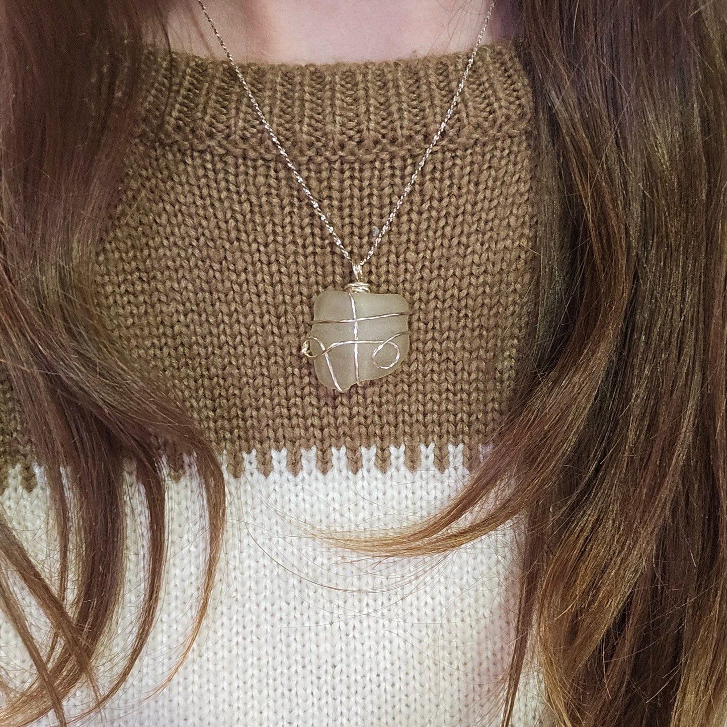 Genuine White Seaglass Necklace