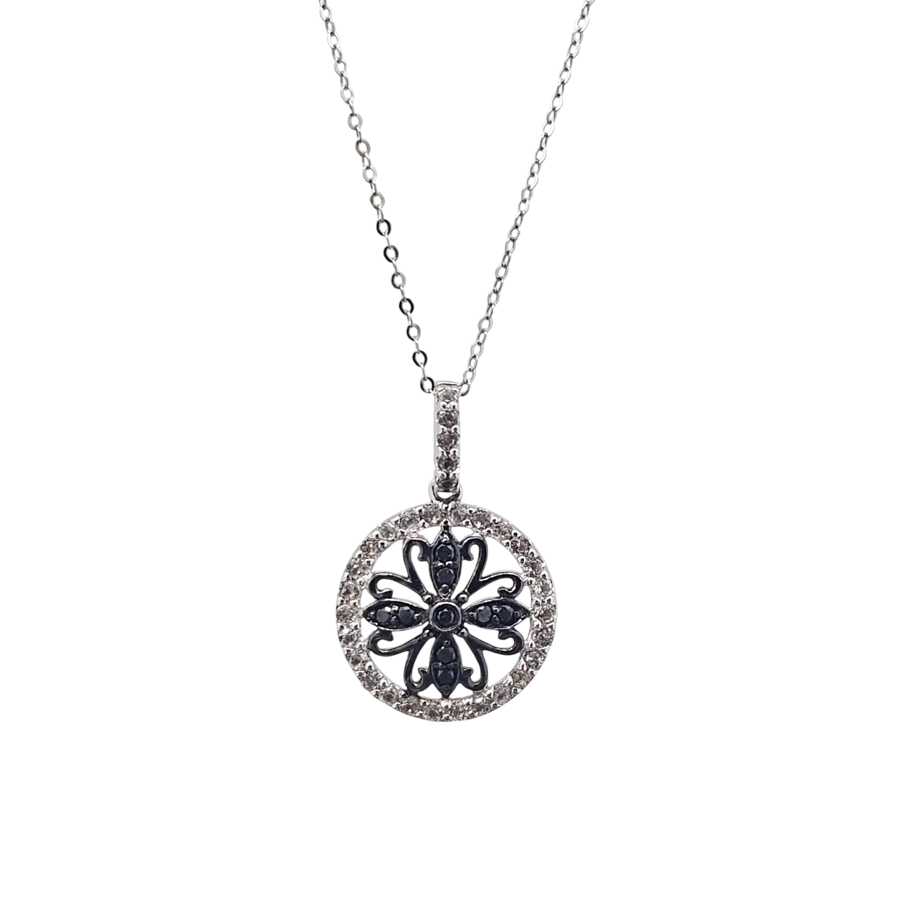 Black and White Diamond Necklace
