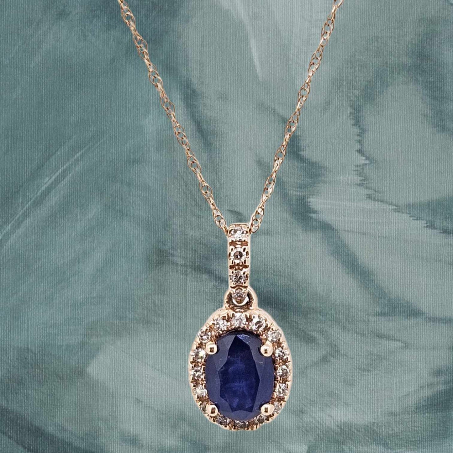 Rose Gold Sapphire Necklace