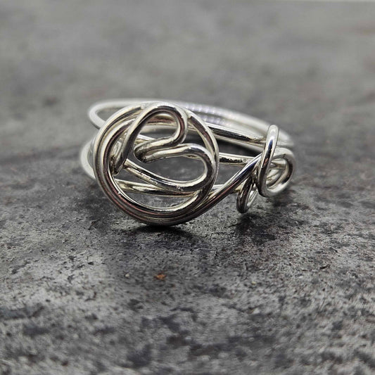 Handmade Sterling Silver Heart Ring Size 8