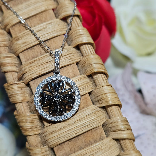 Black and White Diamond Necklace