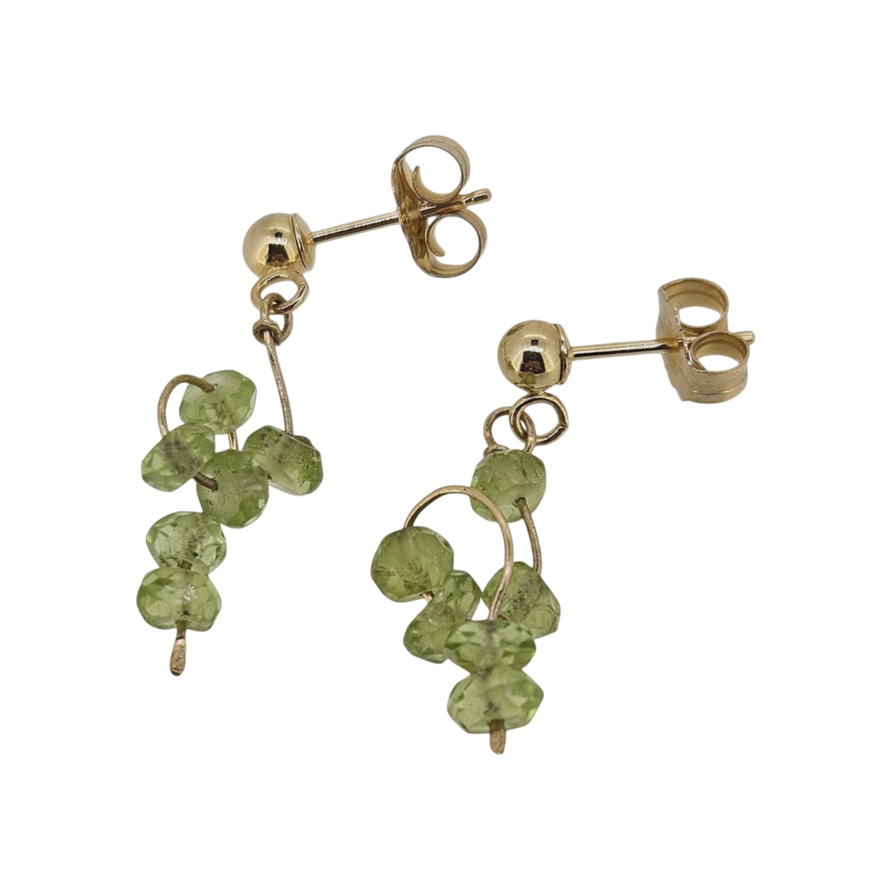 14k Handmade Peridot Earrings