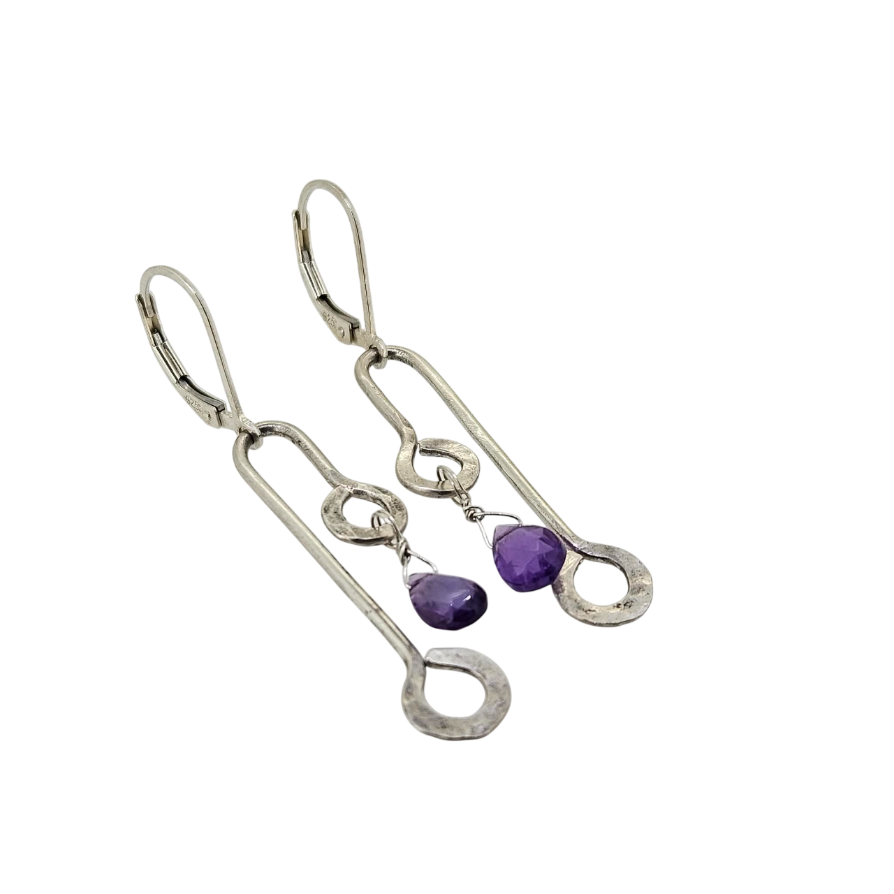 Handmade Silver Amethyst Earrings