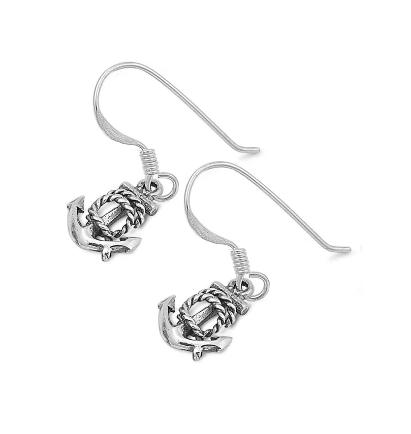 Sterling Anchor Earrings