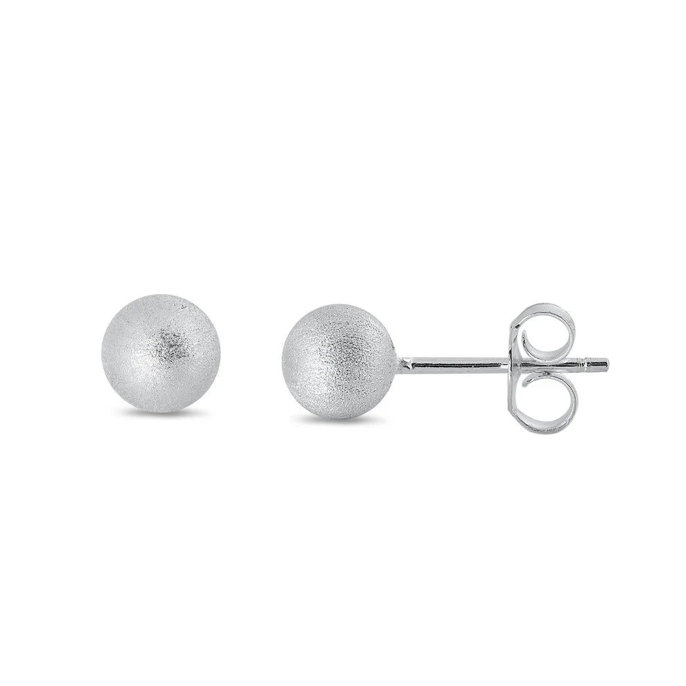 Sterling Brushed Ball Studs