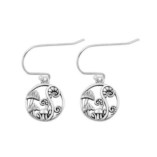Sterling Silver Mushroom Earrings