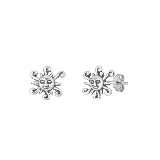 Sterling Sun Stud Earrings