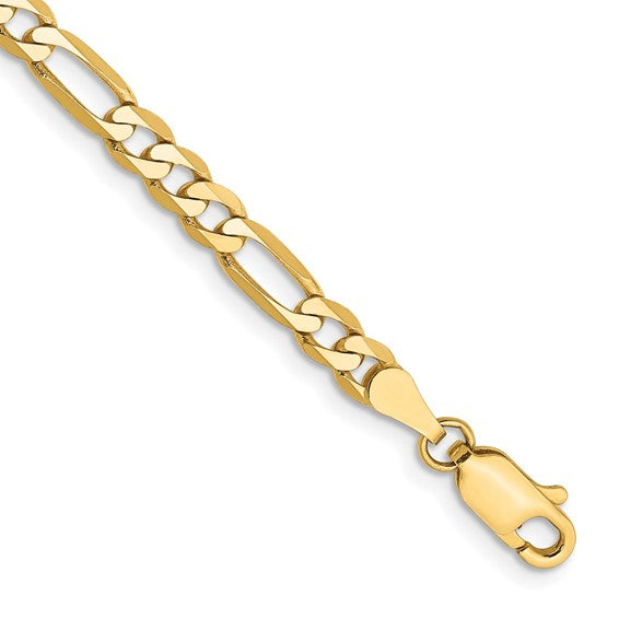 14k Figaro Bracelet 7"
