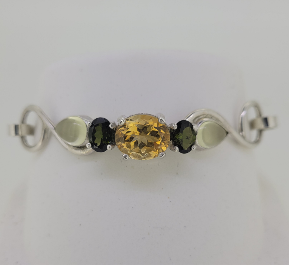 Handmade Citrine and Green Tourmaline Bracelet