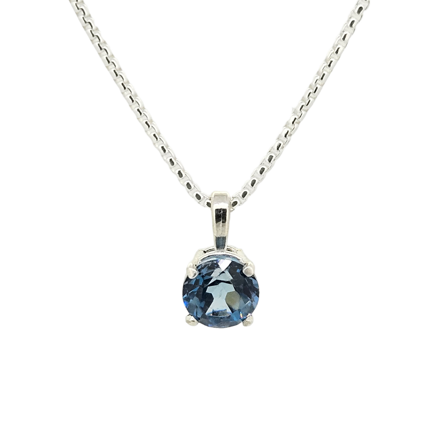 London Blue Topaz Solitaire Necklace