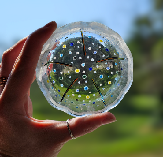 Hand Painted Polka Dot Fused Glass Dish