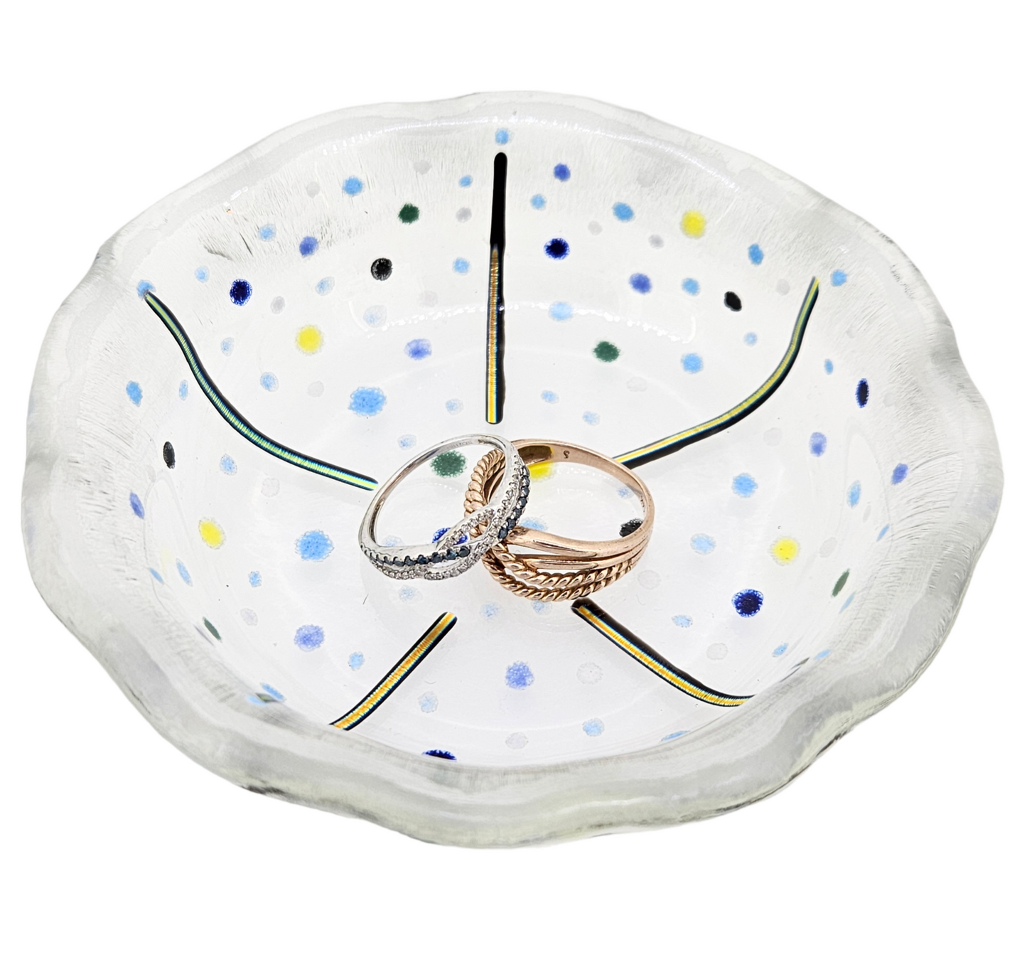 Hand Painted Polka Dot Fused Glass Dish