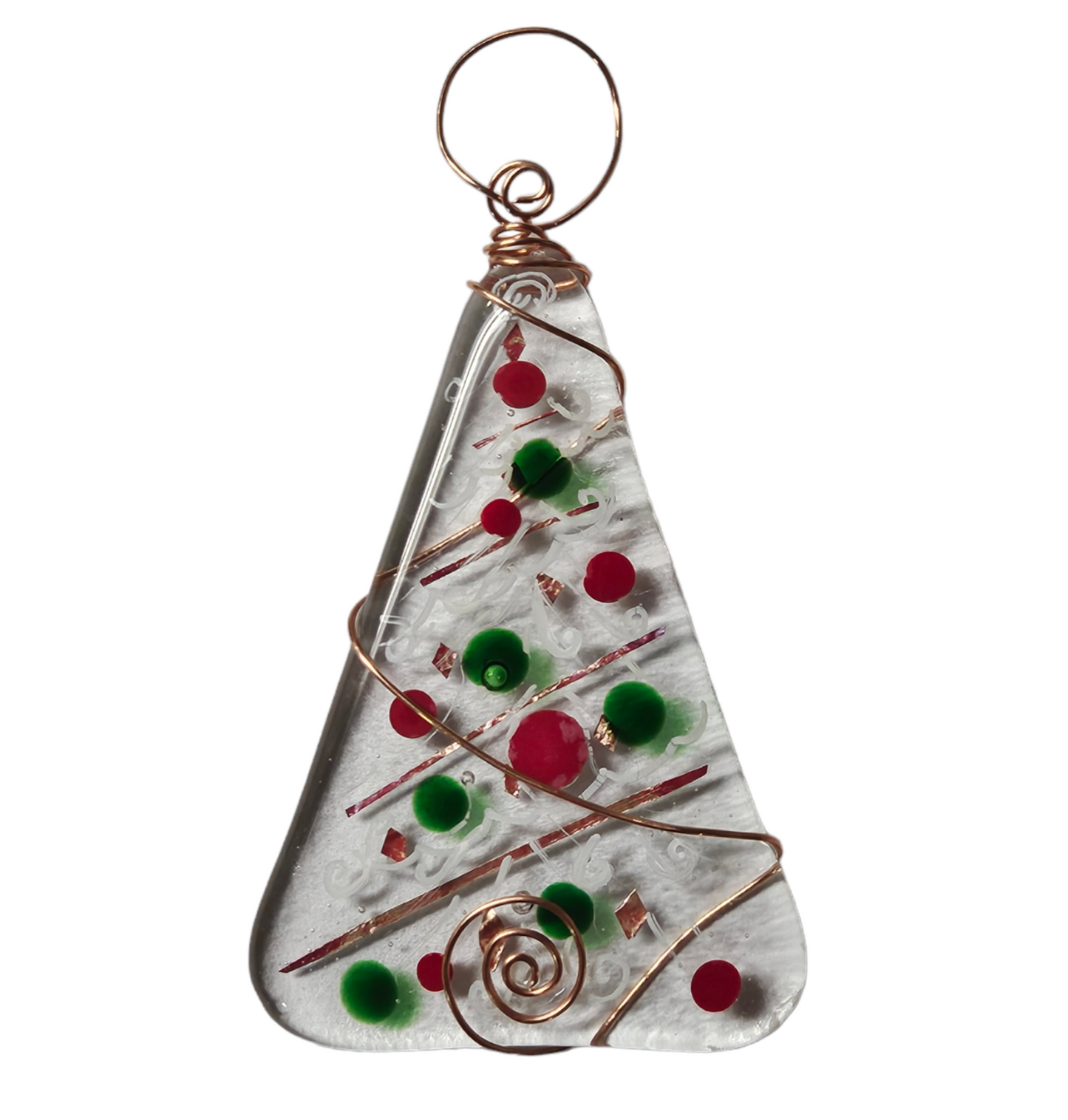 Fused Glass Christmas Tree Ornament