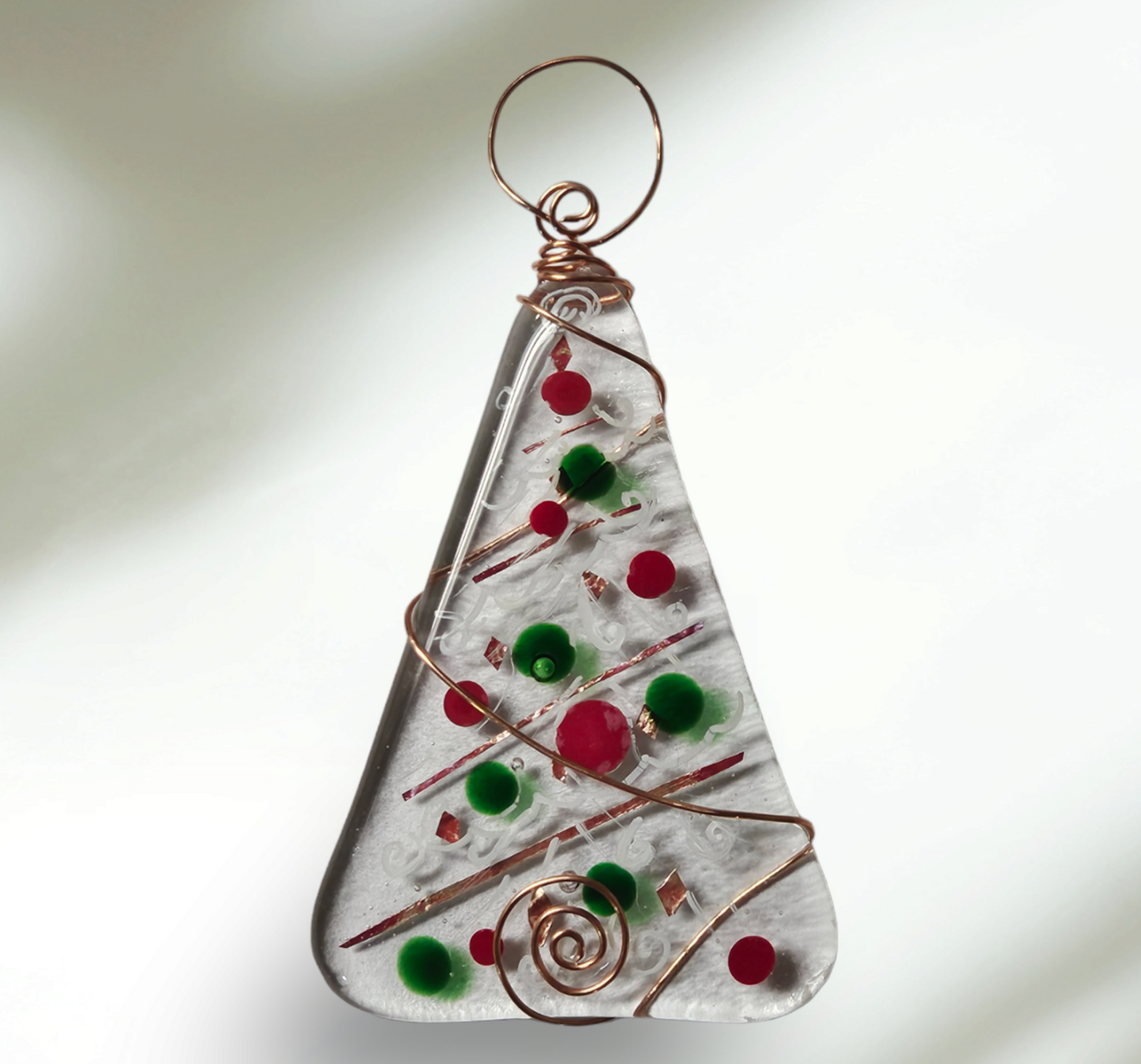 Fused Glass Christmas Tree Ornament