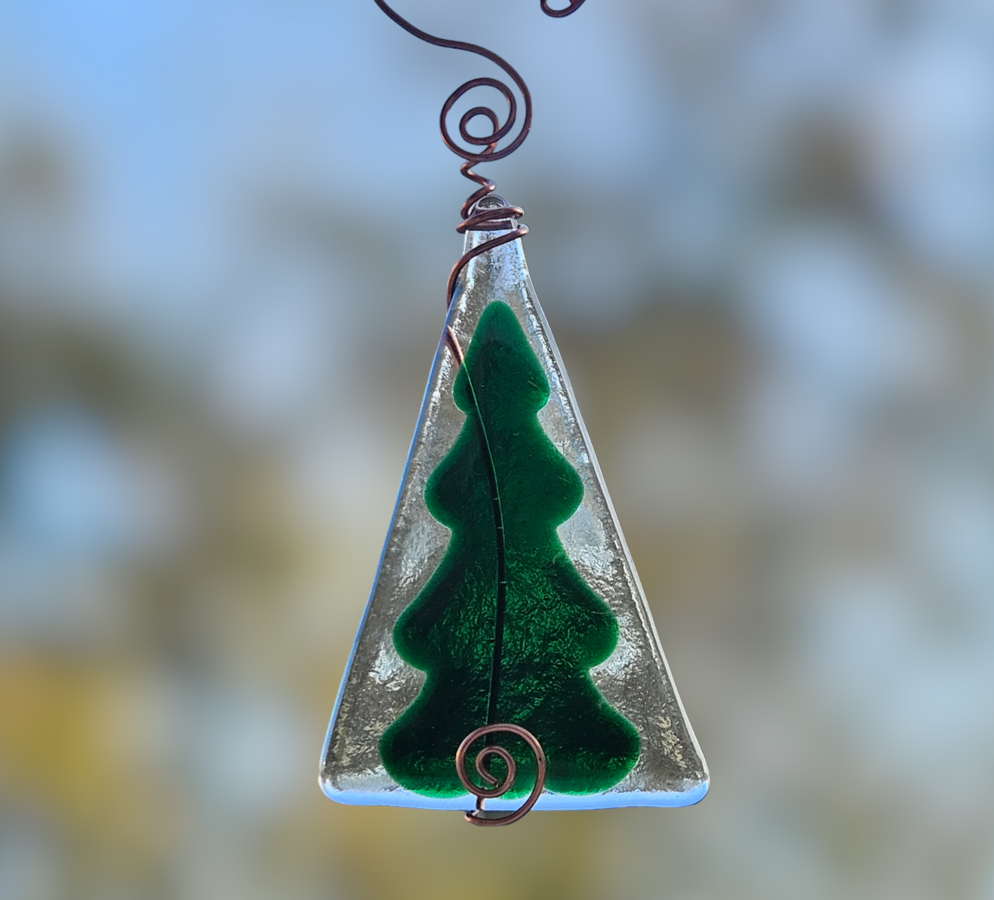 Fused Glass Christmas Tree Ornament
