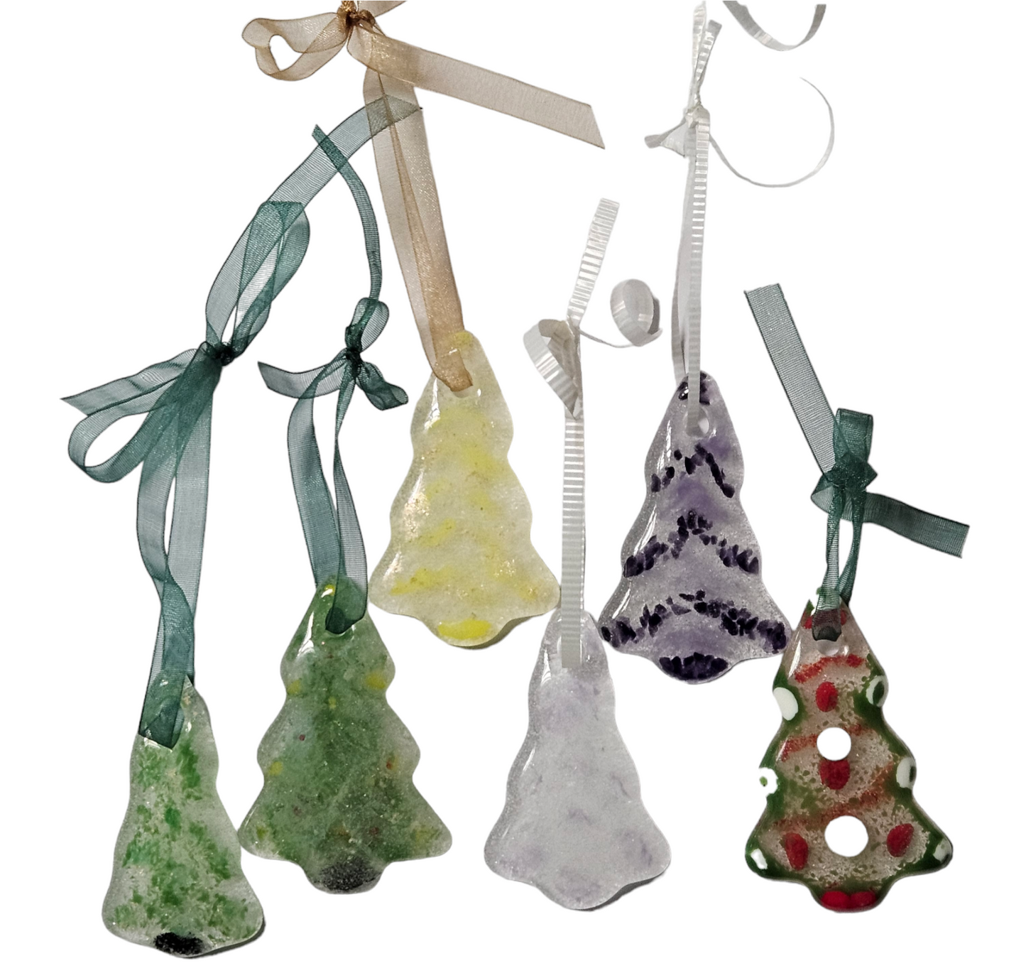 Small Christmas Tree Ornaments with Ribbon